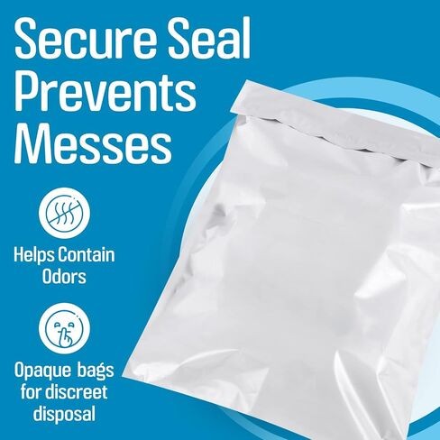 Impresa Extra Large Adult Diaper Disposal Bags - 75 Pack - Odor and Leak Proof - Tear-Resistant Undergarment Bags for Adult Diapers - Extra Thick (12 x 15 In) in Saudi Arabia