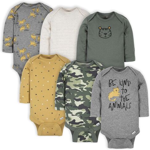 Gerber Baby Boys 6-pack Long-sleeve Onesies Bodysuit in Saudi Arabia