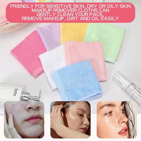 40 Pcs Wash Cloth Bulk Cotton Bath Hand Face Washcloths Soft Quick Drying Towel for Baby Kids Women Bathroom Washing Body Viscose Fiber Multipurpose Fingertip Rags (Bright Color,10 x 10 Inch) in Saudi Arabia