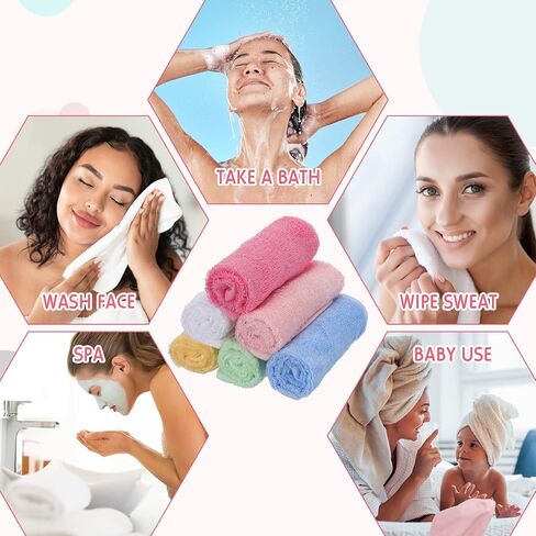 40 Pcs Wash Cloth Bulk Cotton Bath Hand Face Washcloths Soft Quick Drying Towel for Baby Kids Women Bathroom Washing Body Viscose Fiber Multipurpose Fingertip Rags (Bright Color,10 x 10 Inch) in Saudi Arabia