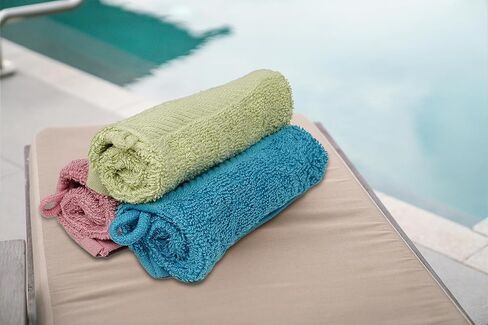 Premium Bath Mitts - 100% Cotton (6x9 Inches, 12 Pack, Multicolor) European Style Washcloths with Loop - Super Soft and Absorbant Bath Washcloths in Kuwait