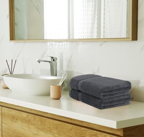 Utopia Towels 8-Piece Premium Towel Set, 2 Bath Towels, 2 Hand Towels, and 4 Wash Cloths, 600 GSM 100% Ring Spun Cotton Highly Absorbent Towels for Bathroom, Gym, Hotel, and Spa (Beige) in Kuwait
