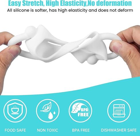 Baby Bottle Handles Bottle Holder: YIDM 6 Pack Soft Silicone Bottle Holder Bottle Handle Wide-Neck Easy Grip Baby Bottle Handles Easy Carry Handle Lightweight Bottle Handle in Kuwait