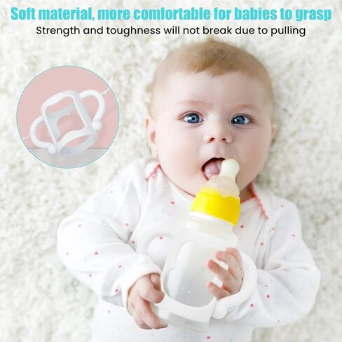 Baby Bottle Handles Bottle Holder: YIDM 6 Pack Soft Silicone Bottle Holder Bottle Handle Wide-Neck Easy Grip Baby Bottle Handles Easy Carry Handle Lightweight Bottle Handle in Kuwait