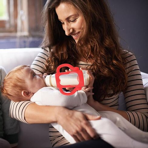 Baby Bottle Handles Bottle Holder: YIDM 6 Pack Soft Silicone Bottle Holder Bottle Handle Wide-Neck Easy Grip Baby Bottle Handles Easy Carry Handle Lightweight Bottle Handle in Kuwait