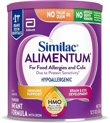 Similac Alimentum مع تركيبة الرضع المضادة للحساسية 2'-FL HMO، لحساسية الطعام والمغص، مناسبة لحساسية اللاكتوز، مسحوق تركيبة الأطفال، علبة 12.1 أونصة in Kuwait