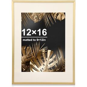 Fixwal 11 x 14 Black Aluminum Picture Frame Set of 1, Frame Tempered Glass with Mat for Wedding, Wall Display