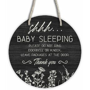 لافتة باب الطفل النائم، شماعة باب أمامية مقاس 6 بوصات، ديكور لافتة باب للحائط، لوحة معلقة من الخشب الريفي للمدخل، غرفة النوم، رياض الأطفال، مقبض باب لافتة حائط، ديكورات جدارية خارجية للحفلات المنزلية-B04 in Kuwait