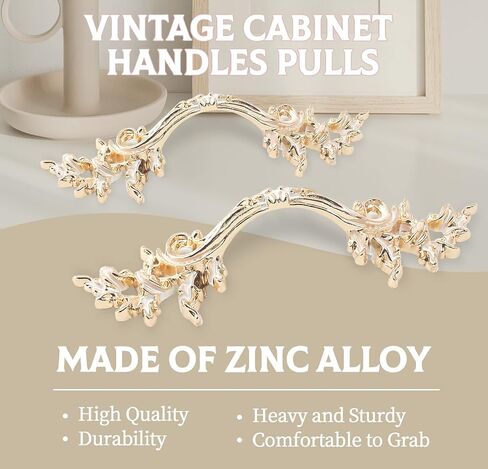 2pcs Bronze European Style Dresser Pull, 2 1/2 inch Drawer Pulls Vintage Cabinet Door Handle Antique Cabinet Pulls, French Door Handles Retro Cabinet Handles for Dresser Closet Drawer in Kuwait