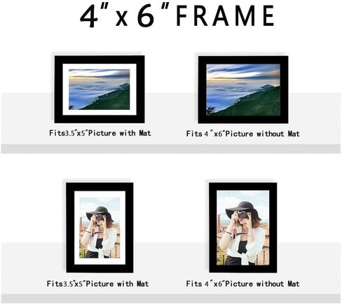 مجموعة إطارات صور Picrit مقاس 8 × 10 مكونة من 12 قطعة، عرض 5 × 7 مع حصيرة أو 8 × 10 بدون حصيرة، إطارات صور للتركيب على الحائط أو شاشة العرض على سطح الطاولة، أسود. in Kuwait
