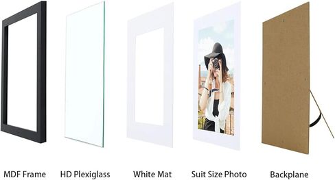 مجموعة إطارات صور Picrit مقاس 8 × 10 مكونة من 12 قطعة، عرض 5 × 7 مع حصيرة أو 8 × 10 بدون حصيرة، إطارات صور للتركيب على الحائط أو شاشة العرض على سطح الطاولة، أسود. in Kuwait