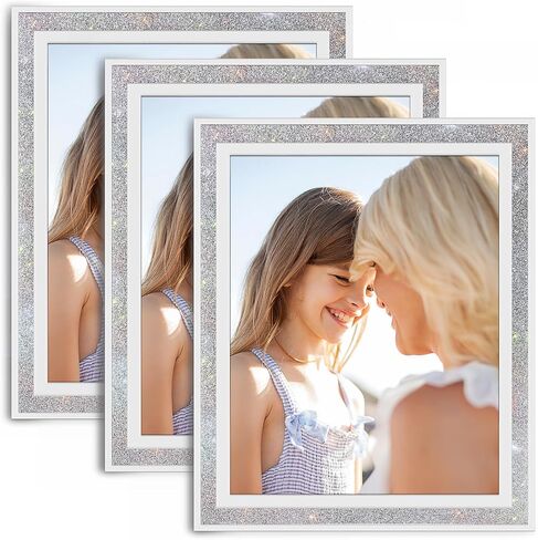 Fixwal 4x6 Picture Frame Set of 3, Glass Photo Frame, Silver Mirror Design, for Tabletop Display or Wall Decoration, for Horizontal or Vertical Placement in Saudi Arabia