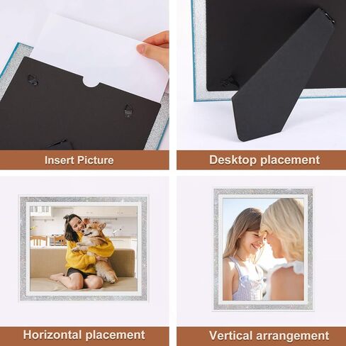 Fixwal 4x6 Picture Frame Set of 3, Glass Photo Frame, Silver Mirror Design, for Tabletop Display or Wall Decoration, for Horizontal or Vertical Placement in Saudi Arabia