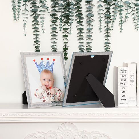 Fixwal 4x6 Picture Frame Set of 3, Glass Photo Frame, Silver Mirror Design, for Tabletop Display or Wall Decoration, for Horizontal or Vertical Placement in Saudi Arabia