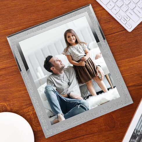 Fixwal 4x6 Picture Frame Set of 3, Glass Photo Frame, Silver Mirror Design, for Tabletop Display or Wall Decoration, for Horizontal or Vertical Placement in Saudi Arabia