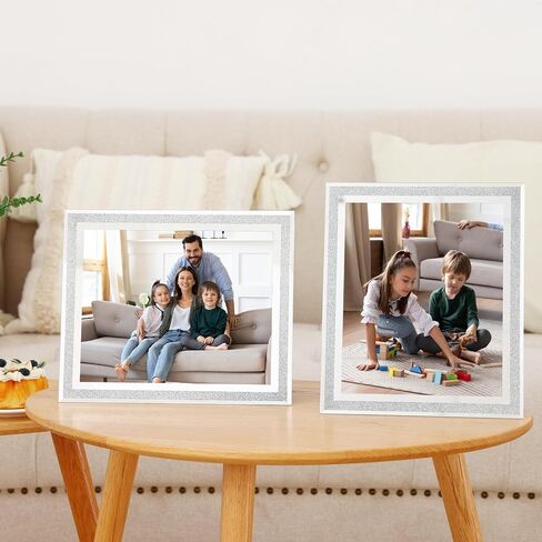 Fixwal 4x6 Picture Frame Set of 3, Glass Photo Frame, Silver Mirror Design, for Tabletop Display or Wall Decoration, for Horizontal or Vertical Placement in Saudi Arabia