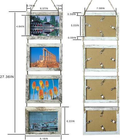 إطارات صور معلقة على الحائط مقاس 4 × 6 من سيسيت مع 8 إطارات بيضاء متعثرة مفتوحة، عبوتان in Kuwait