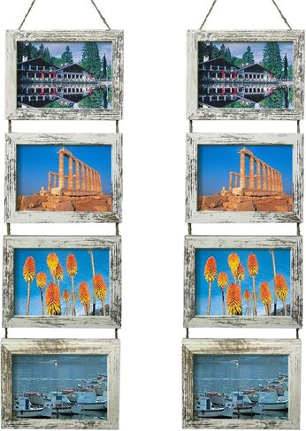 إطارات صور معلقة على الحائط مقاس 4 × 6 من سيسيت مع 8 إطارات بيضاء متعثرة مفتوحة، عبوتان in Kuwait