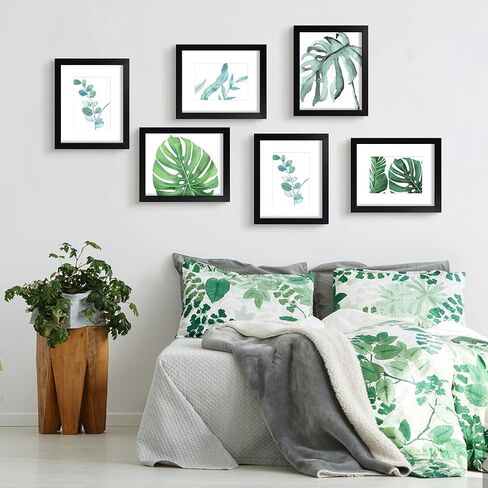 إطار صورة مقاس 8 × 10 بني، مجموعة من 6 قطع، عرض صور مقاس 5 × 7 مع حصيرة أو 8 × 10 بدون حصيرة in Kuwait