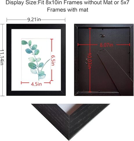 إطار صورة مقاس 8 × 10 بني، مجموعة من 6 قطع، عرض صور مقاس 5 × 7 مع حصيرة أو 8 × 10 بدون حصيرة in Kuwait