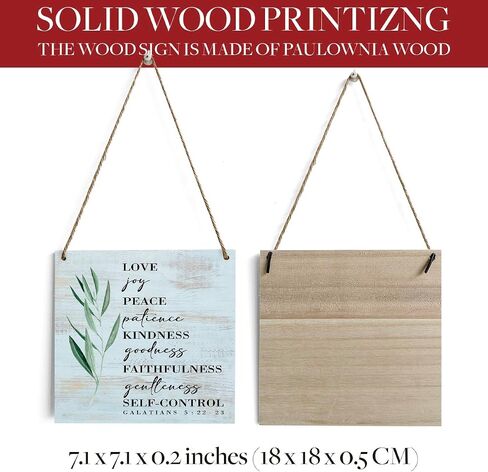 HTBIG Rustic Christian Gifts for Women Religious Wood Sign Home Farmhouse Wall Hanging Decor Inspirational Wooden Wall Art Décor Decorative Plaque for Office Kids Room Bathroom Bedroom Love Joy Peace in Saudi Arabia