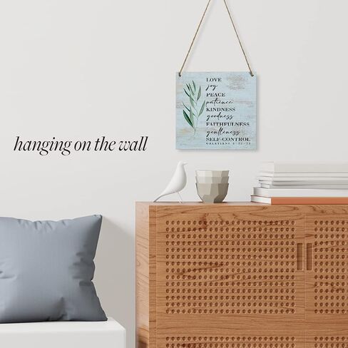 HTBIG Rustic Christian Gifts for Women Religious Wood Sign Home Farmhouse Wall Hanging Decor Inspirational Wooden Wall Art Décor Decorative Plaque for Office Kids Room Bathroom Bedroom Love Joy Peace in Saudi Arabia