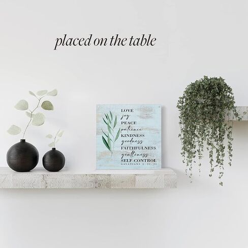 HTBIG Rustic Christian Gifts for Women Religious Wood Sign Home Farmhouse Wall Hanging Decor Inspirational Wooden Wall Art Décor Decorative Plaque for Office Kids Room Bathroom Bedroom Love Joy Peace in Saudi Arabia