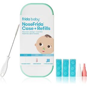 Frida Baby NoseFrida Case + Refills | Cleaning and Storage for Doctor-Recommended NoseFrida The Snotsucker Nasal Aspirator, Storage Travel Case, Bristle Cleaning Brush, Hygiene Filters, Baby Registry in Kuwait