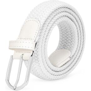 VONMELLI Women Braided Stretch Belts Elastic Canvas Woven Belts For Jeans Pants