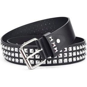 HABUAETY Studded Belt Women Y2K Spike Star Belts Black Girl Woman Stud Punk Waist Belt for Halloween Cosplay