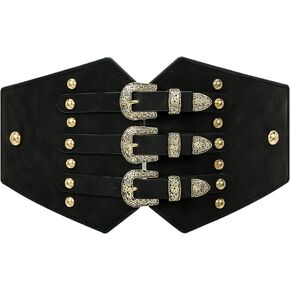 XIAOWU Renaissance Corset Belt for Women Wide Leather Waist Belt for Dresses and Costumes in Saudi Arabia