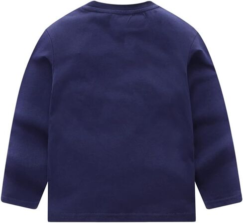 Toddler Boy Long Sleeve Shirts Kids Pullover Top Planet Dinosaur Tractor Cotton Graphic T-Shirt in Saudi Arabia