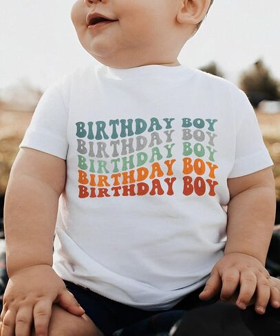 KEKEMI Birthday Boy Shirt Toddler Baby Boys Birthday Party T-Shirt Cute Letter Print 1st 2nd 3rd 4th 5th Birthday Gift Tees in Saudi Arabia