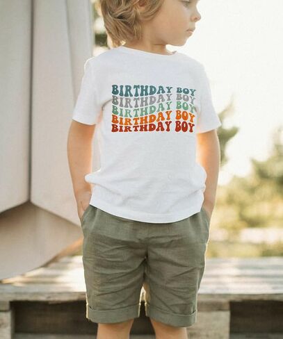 KEKEMI Birthday Boy Shirt Toddler Baby Boys Birthday Party T-Shirt Cute Letter Print 1st 2nd 3rd 4th 5th Birthday Gift Tees in Saudi Arabia