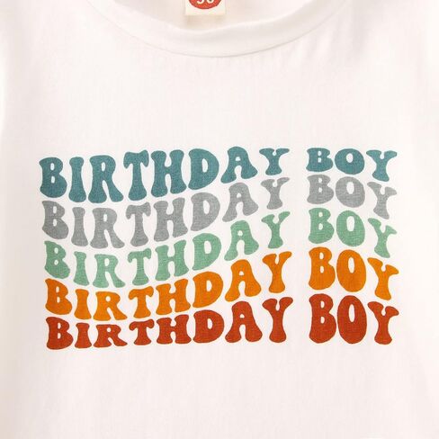 KEKEMI Birthday Boy Shirt Toddler Baby Boys Birthday Party T-Shirt Cute Letter Print 1st 2nd 3rd 4th 5th Birthday Gift Tees in Saudi Arabia
