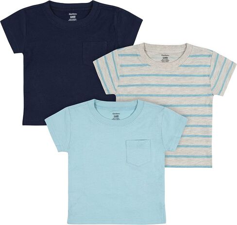 Gerber Boys' Toddler 3-Pack Short Sleeve Pocket Tees in Saudi Arabia