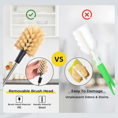 راس فرشاة 2 في 1 قابل للفصل من بي زد لايف، فرشاة لتنظيف زجاجة المياه والماصة، فرشاة تنظيف الزجاجات 15.3 انش، فرشاة تنظيف متعددة الوظائف من الستانلس ستيل، فرشاة تنظيف الزوايا in Kuwait