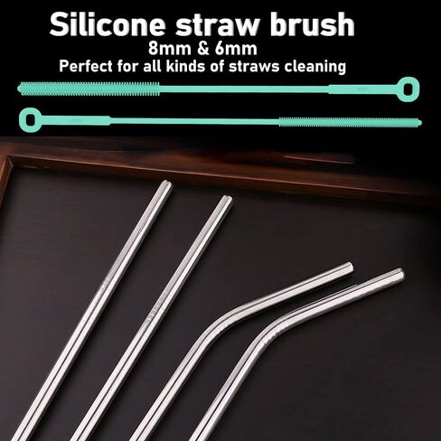 Silicone Baby Bottle Brush and Straw Cleaner Brush Set,Silicone Fully Encased Dish Brush,Versatile Deep Cleaning Long Water Bottle Brushes,Heat Resistant Sturdy Kitchen Brush,Hangable Cup Brush in Kuwait