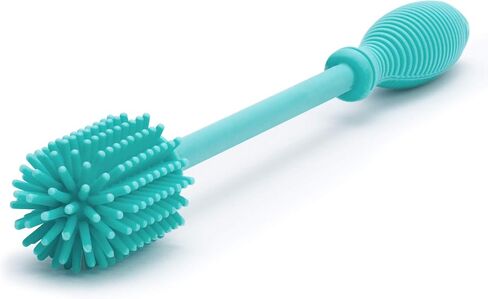 Chicco 9.5" Silicone Bottle Brush with Food-Grade Silicone Bristles | Dishwasher & Sterilizer Safe | Non-Slip, Comfort Grip Handle | Hangs for Drying & Storage | Teal in Saudi Arabia