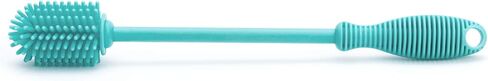 Chicco 9.5" Silicone Bottle Brush with Food-Grade Silicone Bristles | Dishwasher & Sterilizer Safe | Non-Slip, Comfort Grip Handle | Hangs for Drying & Storage | Teal in Saudi Arabia