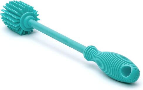 Chicco 9.5" Silicone Bottle Brush with Food-Grade Silicone Bristles | Dishwasher & Sterilizer Safe | Non-Slip, Comfort Grip Handle | Hangs for Drying & Storage | Teal in Saudi Arabia