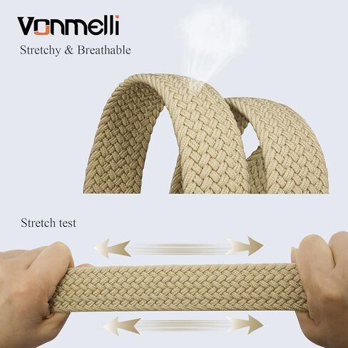 أحزمة VONMELLI النسائية المضفرة والمطاطة من القماش المنسوج لسراويل الجينز in Kuwait