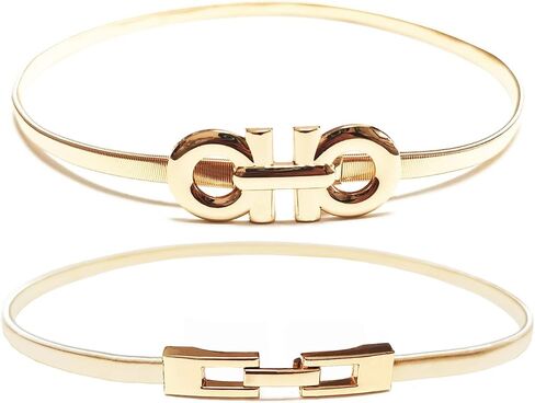 Torostra Womens Metal Stretch Elastic Waist Belt Fashion Thin Belts for Dress in Kuwait