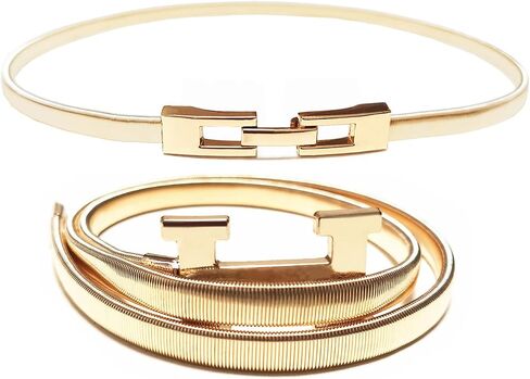 Torostra Womens Metal Stretch Elastic Waist Belt Fashion Thin Belts for Dress in Kuwait
