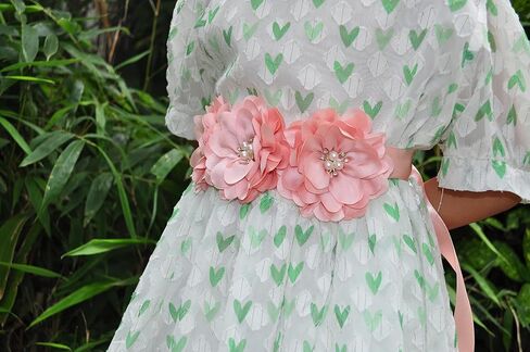 Oyabridal Flower Girl Sash Belt for Dresses Bride/Bridesmaid Sash Belts Flower Pearls Sashes for Wedding Dress in Kuwait
