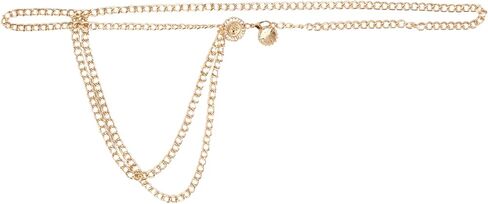 CLARA Womens Polished Metal Chain Belt O-Ring Waist Band Decorated Waist Belt for Loose Dress Sweater Blouse Shirt in Kuwait