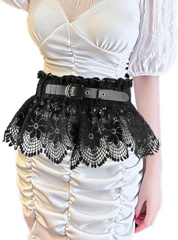 حزام خصر عريض مرن من الدانتيل للسيدات من KADBLE، حزام خصر قابل للتمدد، حزام خصر مطاطي in Kuwait