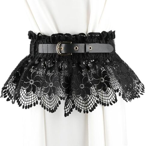 حزام خصر عريض مرن من الدانتيل للسيدات من KADBLE، حزام خصر قابل للتمدد، حزام خصر مطاطي in Kuwait