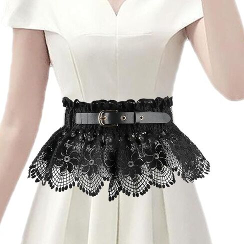 حزام خصر عريض مرن من الدانتيل للسيدات من KADBLE، حزام خصر قابل للتمدد، حزام خصر مطاطي in Kuwait