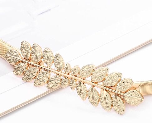 Cosydays Leaf Waist Belt Gold Skinny Metal Waist Chain Elastic Dress Belt Leaves Waistband Jewelry for Women and Girls in Saudi Arabia